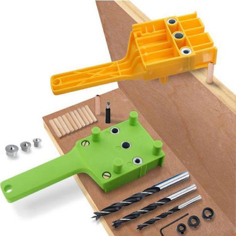 Set mit 44 Holzbohrlehren, manueller Führung für 6/8/10 mm Dübel, Präzisions-Holzbearbeitungswerkzeug (1/5)