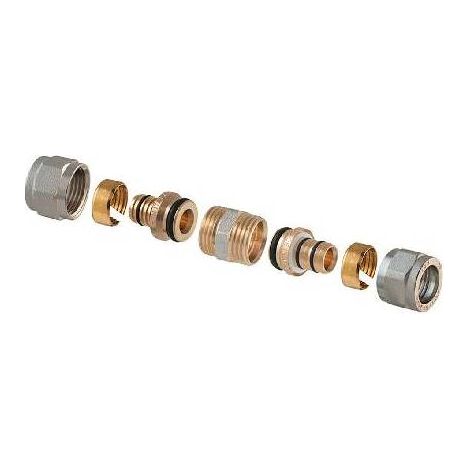 RACCORD DROIT DOUBLE À COMPRESSION POUR MULTICOUCHE 2 PIÈCES ASSEMBLÉES Dimensions : 3/4-20(2,00) x 3/4 -20(2,00)
