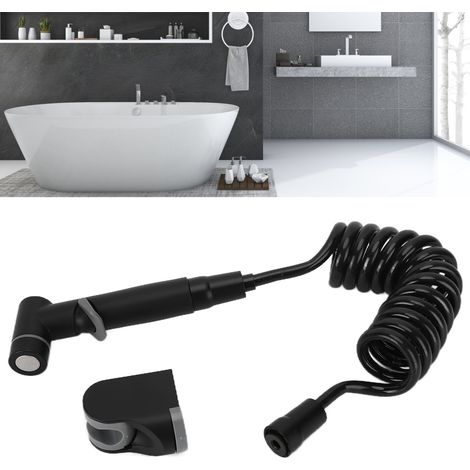 Genitalhygiene Bidet-Lanze G1/2 ABS Schwarz 14x6cm Tragbares Sprühset mit Wandhalterung und Zubehör (1/5)