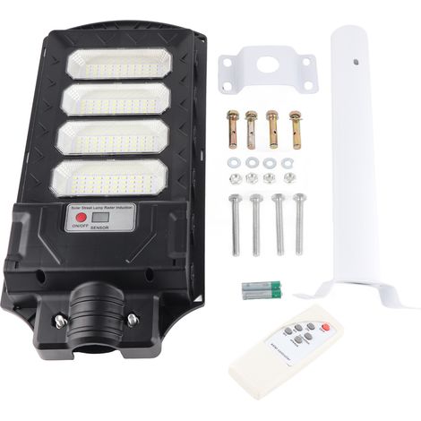Lampe Solaire Extérieure 200W LED Étanche IP65 Capteur Mouvement Jardin Terrasse Abri Plastique ABS Autonomie 13h Éclairage Large (1/4)