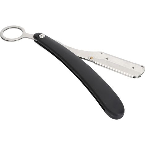 Support manuel pour lame à barbe, anneau de suspension ergonomique, support droit en acier inoxydable pour tondeuse à barbe de barbier (1/5)