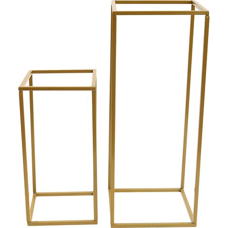 Stand de Fleurs, Construction Métallique, Ensemble de 4, L, Or (1/2)