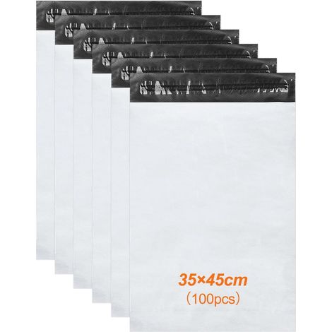 100 Pcs Enveloppe Plastique Expedition, Emballage Colis Vetement, Pochette Envoie, Autoadhésive Sachet Colis, Opaques Sac, pour Textiles et Boîtes a Chaussures, XL (35×45cm) (1/5)