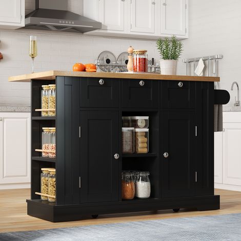 tavolo cucina allungabile 132 cm con ruote e prese USB OKMYHOME (1/5)