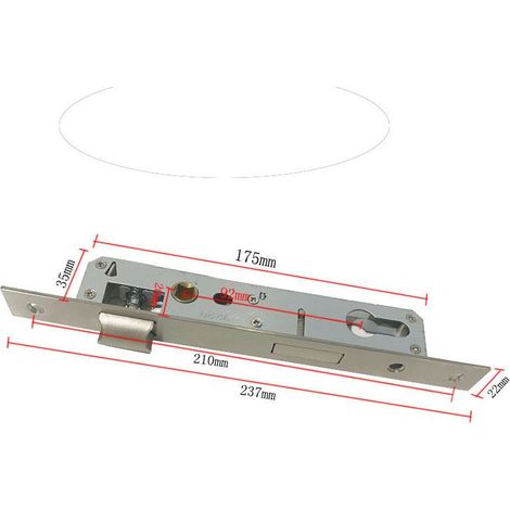 Serrure à encastrer monopoint de porte de jardin 92mm en acier inoxydable