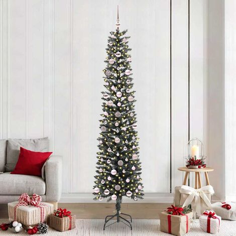 vidaXL Sapin de Noël artificiel Vert 240 cm PVC, plastique et acier (1/5)