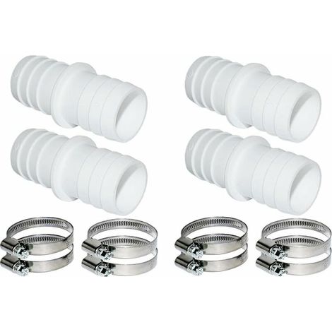 Raccord de tuyau Ø 38 mm pour colliers de serrage en acier inoxydable pour piscine,4+8pcs