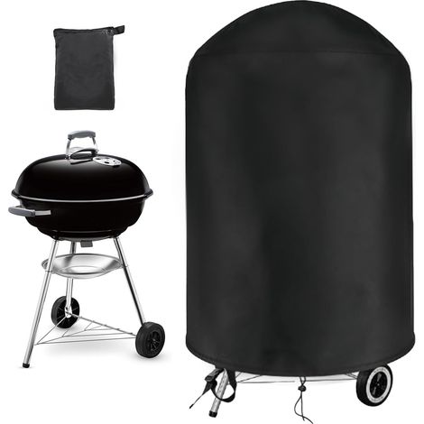 Housse Barbecue Exterieur pour Weber 57cm, Bache Barbecue pour Weber 57cm, Oxford 420D Imperméable Housse pour Plancha Exterieur Barbecue Ronde(Φ71x68cm)