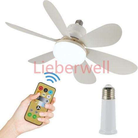 Ventilateur de plafond avec lumière , MARQUE , 30W , Télécommande , 3 vitesses , LED blanc neutre (1/4)