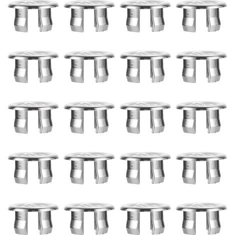 Lot de 20 couvercles de trop plein ronds en plastique pour