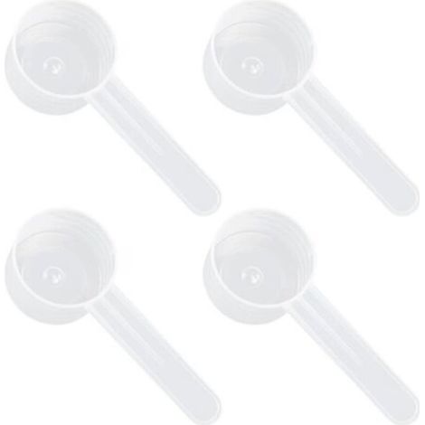 4 cucchiai dosatori trasparenti. Cucchiaio dosatore in plastica per 10 g di polvere solida o 20 ml di liquido, cucchiaio dosatore per caffè, cucchiaio dosatore - Crezuo (1/4)