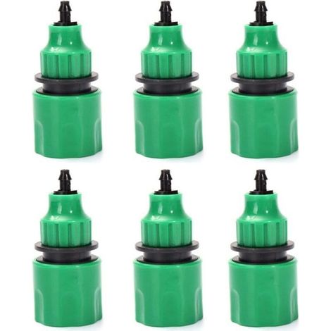 Tuyau d'arrosage tuyau un sens adaptateur robinet raccord raccord pour irrigation Lot de 6 (1/4)