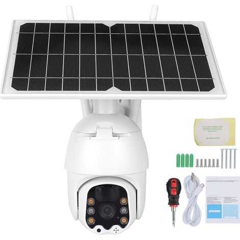 Caméra PTZ 1080P HD 4G, vision nocturne couleur solaire, IP66 étanche, alarme PIR, sécurité domestique bande européenne. (1/5)