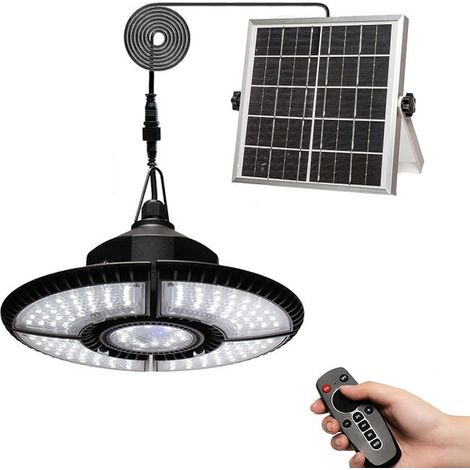 Lampe solaire jour/nuit, 5 fleurs, 136 LED intérieur/extérieur avec télécommande, plafonnier ou suspension étanche IP65 (1/4)