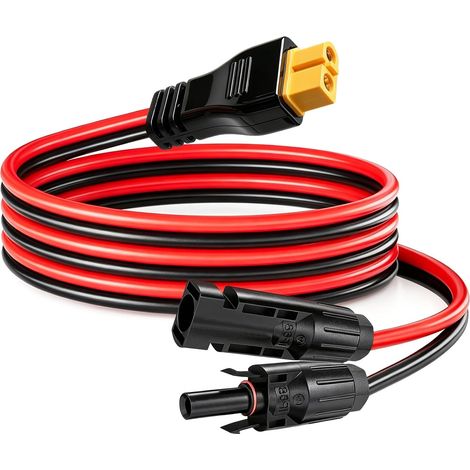 Connecteur Solaire vers XT60 1M pour DELTA 2 River 2 Max Pro, 12AWG  Adaptateur Panneau Solaire Câble d'extension, MC4 vers XT60 femelle pour Générateur Solaire Station d'Alimentation Portable (1/5)