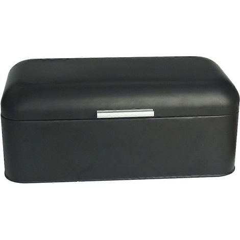 Boîte à pain en métal, boîte de rangement pour cuisine de style rétro européen, couleur unie, nouveau style, noire. (1/3)