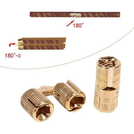 4 Stück zylindrische Scharniere, unsichtbare Messing-Fassscharniere für DIY-Schmuckkästchen, handgefertigte Bastelarbeiten (10 mm) (1/4)