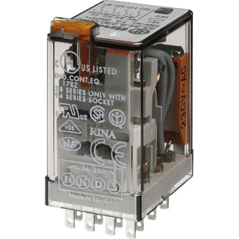 Finder 55.34.8.012.0040 Relais enfichable 12 V/AC 7 A 4 inverseurs (RT) 1 pc(s)