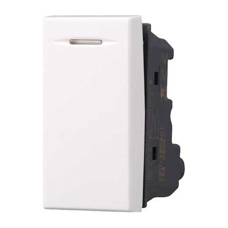 Interrupteur 1P 16A compatible Bticino Axolute couleur blanc Ettroit AB0401