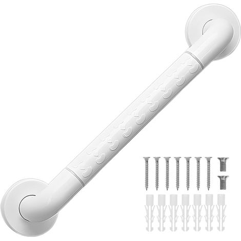 Barre d'appui en acier inoxydable 40 cm pour salle de bains, poignée de douche antidérapante pour personnes âgées et enfants, blanc