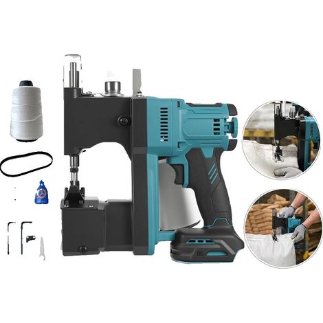 Máquina de coser para bolsos, 220 V, tela de alta resistencia, alimentación de CA, puntada de cadeneta, diseño portátil. (1/5)
