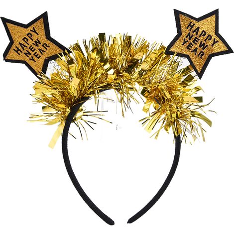 Boucle de cheveux en forme d'étoile de Noël résistante, bandeau festif doré pour les fêtes (1/5)