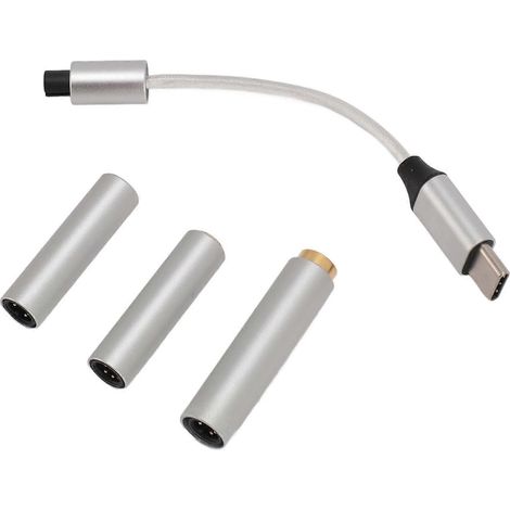 Adaptateur USB-C vers prise casque AUX compatible PCM 32 bits/384 kHz. Adaptateur USB Type-C vers prise casque 2,5 mm/3,5 mm/4,4 mm. (1/5)