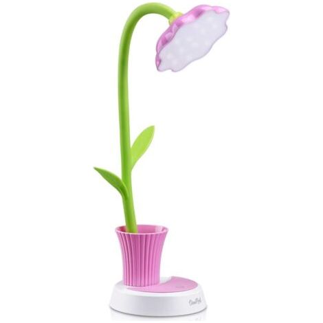 LED Lampe de Table, 3W Lampe de Chevet, de Lecture pour Enfants, Luminosité Ajustable Tactile, USB Rechargeable 1200mAh, Ventouses pour Smartphone. rose (1/4)