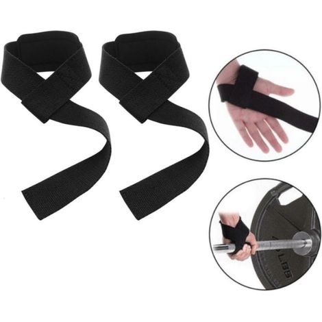 LYERCW - Sangles de levage - Sangles de traction pour salle de sport noires 1 paire (2 pièces) (1/2)