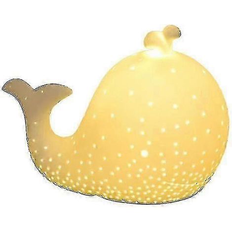 Lampe de table LED en céramique représentant une jolie baleine (1/4)