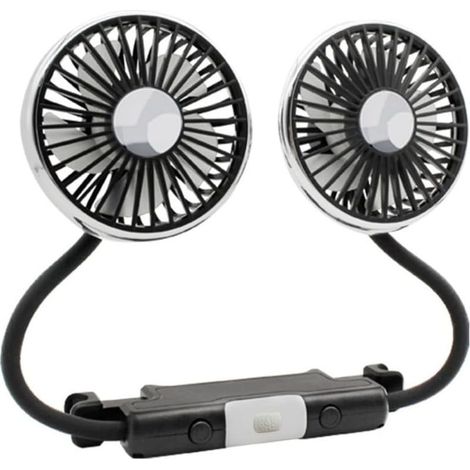 ZYNCUE Ventilateur de voiture à double tête USB avec lumière LED (1/2)
