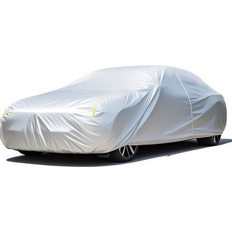 Bâche Voiture Extérieur Housse Protection pour Auto Étanche Universelle Bache Automobile Anti-Rayures pour Berline Longueur: 4,2-4,4 1.7515M，argent (1/5)