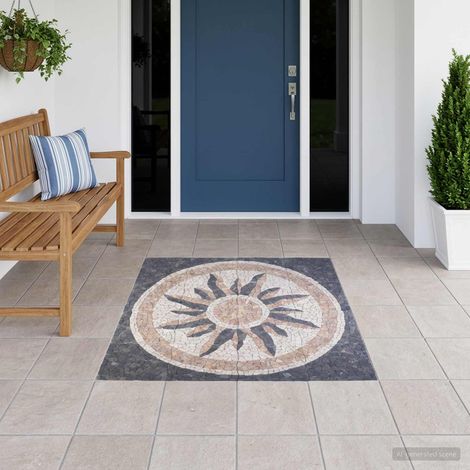 vidaXL Mosaicos con patrón de sol Multicolor 120 x 120 cm Mármol (1/5)