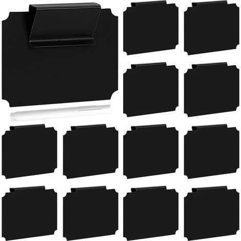 Étiquettes à Clipser de Paniers de Rangement, 20 Pcs Clip D'Étiquettes de Panier, Mini Tableau avec Stylos Tableau Blanc, Amovible Porte-Étiquettes pour Garde-Manger Boîte d'Organisation (1/5)