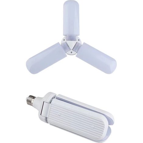 Garage Light E27 45W , Cool White 6000k-6500K 4000Lm Deformable Workshop Light with 3 Adjustable Panels, LED Ceiling Lighting, for Garages, Warehouses, Gyms (1/3)