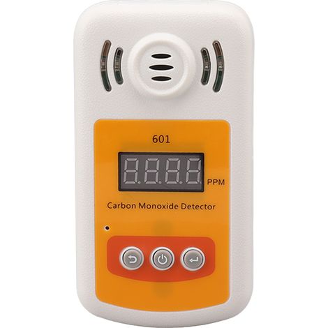 Détecteur de CO portable avec alarme sonore et lumineuse, testeur numérique de monoxyde de carbone, résolution 1 ppm, appareil de mesure de gaz à main. (1/5)