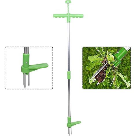 Manual Stand Up Weeder Puller, Long Handle Stand Up Weed Puller Tool Steel Claws, 3 Claws Lawn Remove with Telescopic Handle, Ergonomic Garden & Lawn Handheld Weed Puller Root Remover Weeder Tool (1/5)