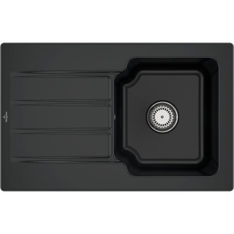 VB Einbauspüle Architectura 45 334001 800x510mm Rechteck Pure Black (1/2)