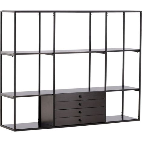 Étagère Design 4 Niveaux "Amaraillo" 150cm Noir (1/5)