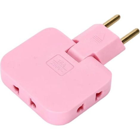 Convertisseur aux normes européennes - tension nominale 110-250 V CA, compatible avec divers réseaux électriques - 1 pièce, rose (1/5)