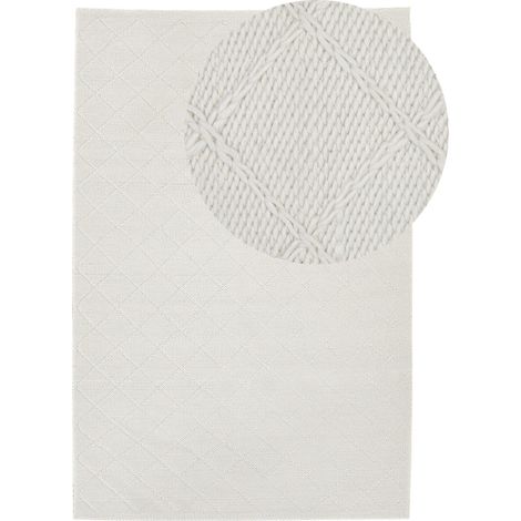 Teppich ELLEK Weiß 160 x 230 cm Wolle