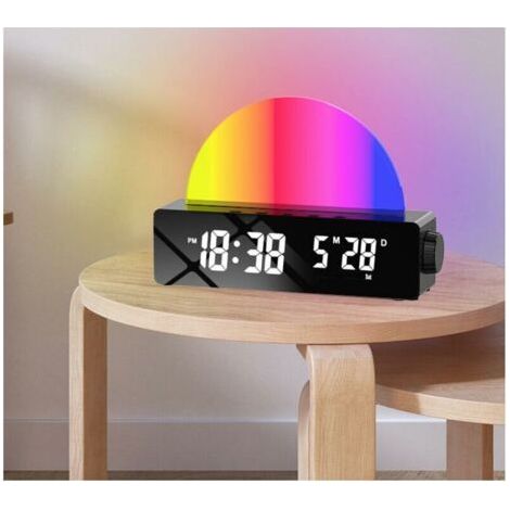 Sveglia luminosa con simulazione alba, timer e lampada d'atmosfera, USB ricaricabile (1/4)