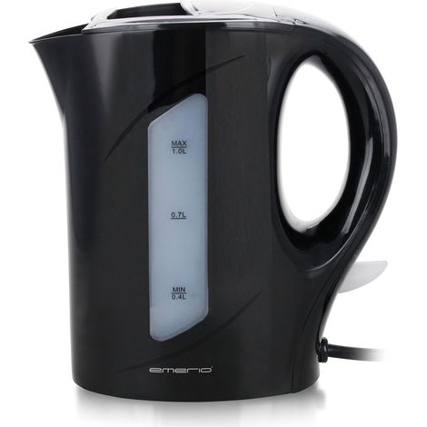 Bouilloire 1 l 900 W avec indicateur de niveau d'eau sans BPA Protection contre le fonctionnement à sec Interrupteur marche/arrêt éclairé Idéal pour la maison, le camping (1/5)