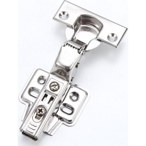 Lot de 2 charnières de porte de placard de cuisine à fermeture lente, avec mécanisme de fermeture amortie intégré (facile à installer + amovible) (1/5)