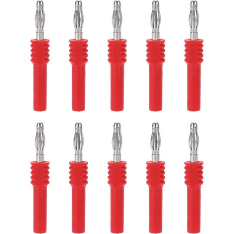 Jeffergarden Connecteur banane J.20025, 10 pièces, 4mm mle à 2mm femelle, multimètre, adaptateur de connecteur banane pour l'industrie rouge (1/4)