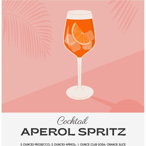 Tableau sur toile cocktail Aperol Spritz 30x30 cm - Impression sur Toile Murale Décorative - Image imprimée en HD sur Toile - Toile sur Châssis en Bois FSC - Fabriqué en France (1/5)