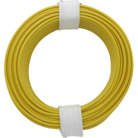 Donau Elektronik 105-3 Fil de câblage 1 x 0.20 mm² jaune 10 m