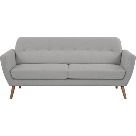 Canapé - 3 places - LILLY - Tissu Gris clair - 193 x 79 x 86 cm - SENHO (1/5)