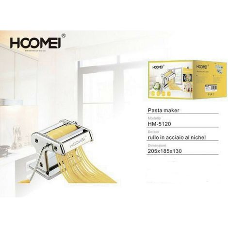 TrAdE Shop Traesio - Pasta Maker Macchina Pasta Fresca 9 Posizioni Acciaio Hoomei Hm-5120 Casa Cucina -
