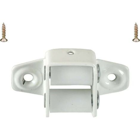 Guide sangle de volet roulant à galets pour sangle de 15 à 18mm en acier laqué blanc fixation horizontale à visser entraxe 37mm Accessoire Rouleau Enroulement Fixation Fenêtre Store Finition (1/5)